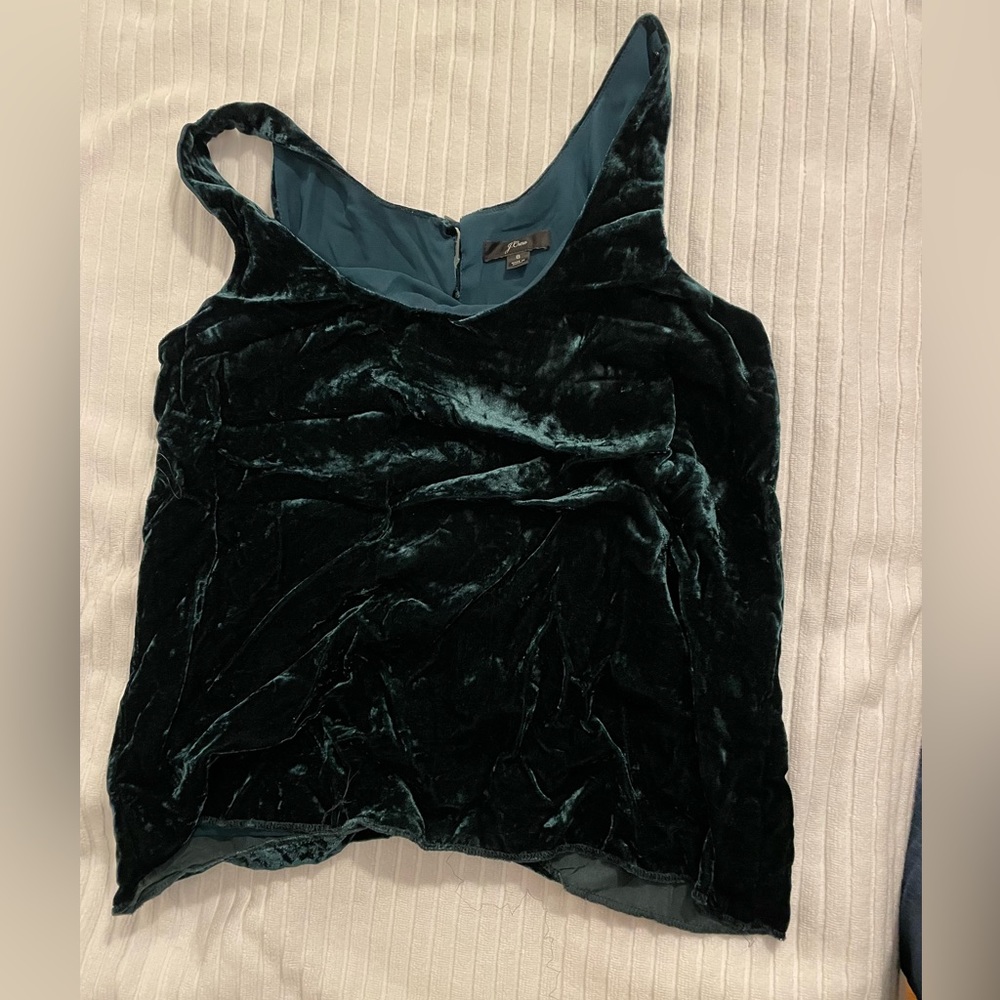 Jcrew green velvet tank top